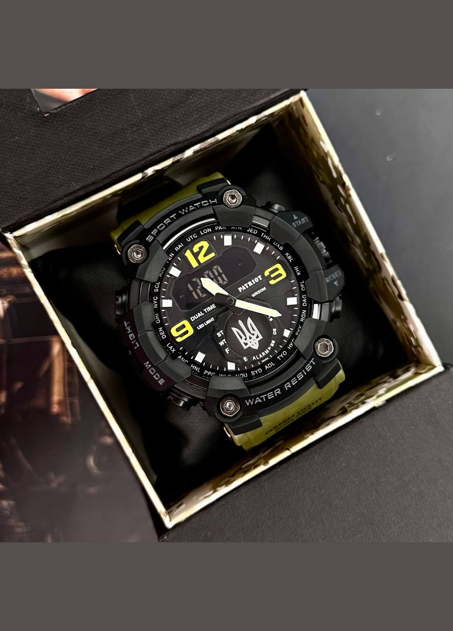 004AGUASI Трезубец серебро Зеленый + Коробка. Patriot (341337298)