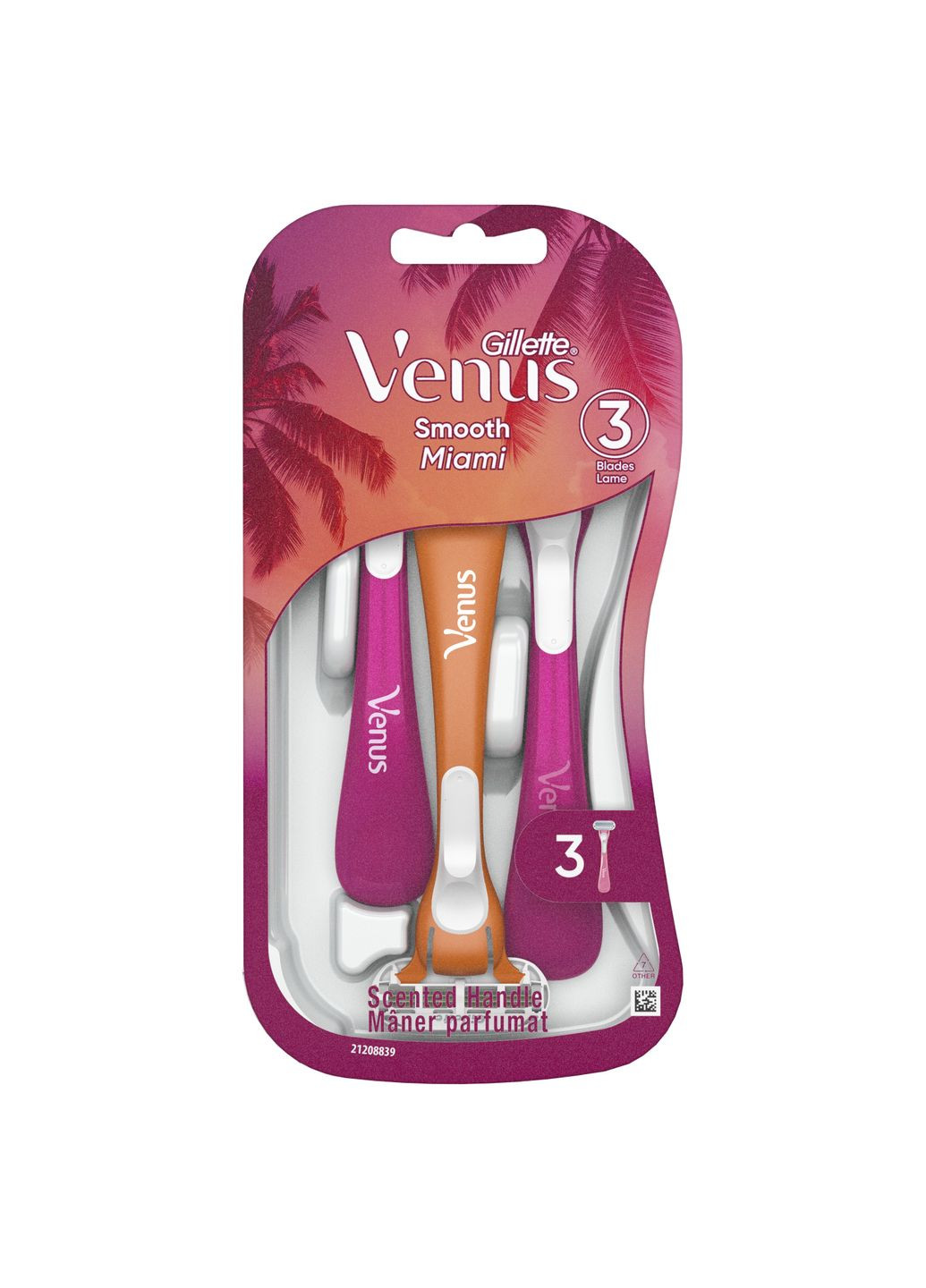 Одноразові станки для гоління жіночі Smooth Miami, 3 шт Gillette (328057137)