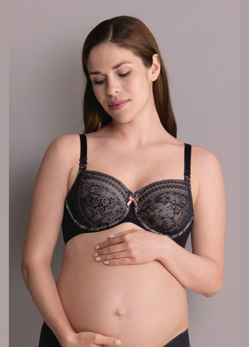 Чорний брасьер бюстгальтер для годування з мереживом Anita з кісточками