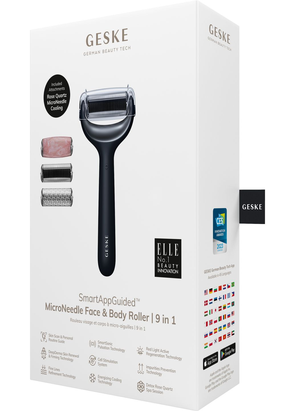 Роллер для игловой мезотерапии лица и тела MicroNeedle Face&Body Roller 9в1 black GESKE (341526078)