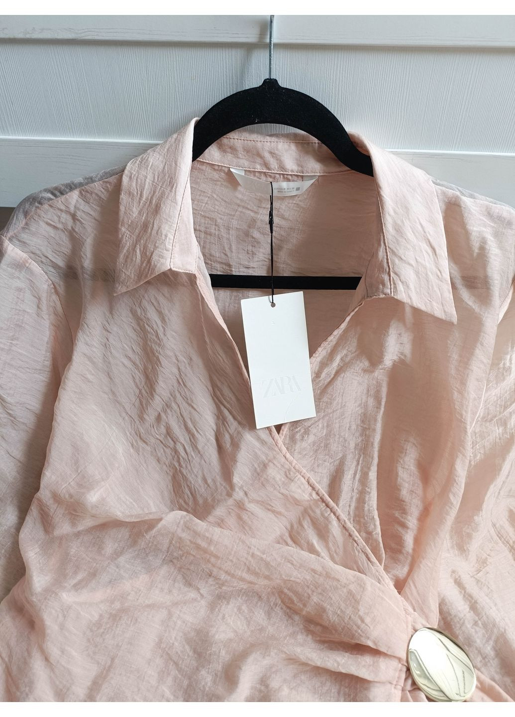 Сорочка із запахом із золотистою аплікацією Zara (354816922)