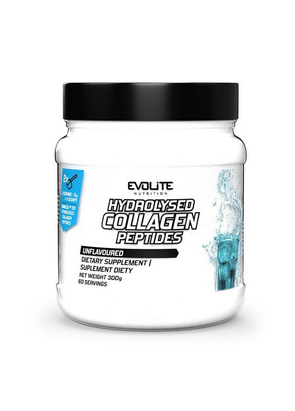 Препарат для суставов и связок Hydrolyzed Collagen Peptides, 300 грамм Без вкуса Evolite Nutrition (293419379)