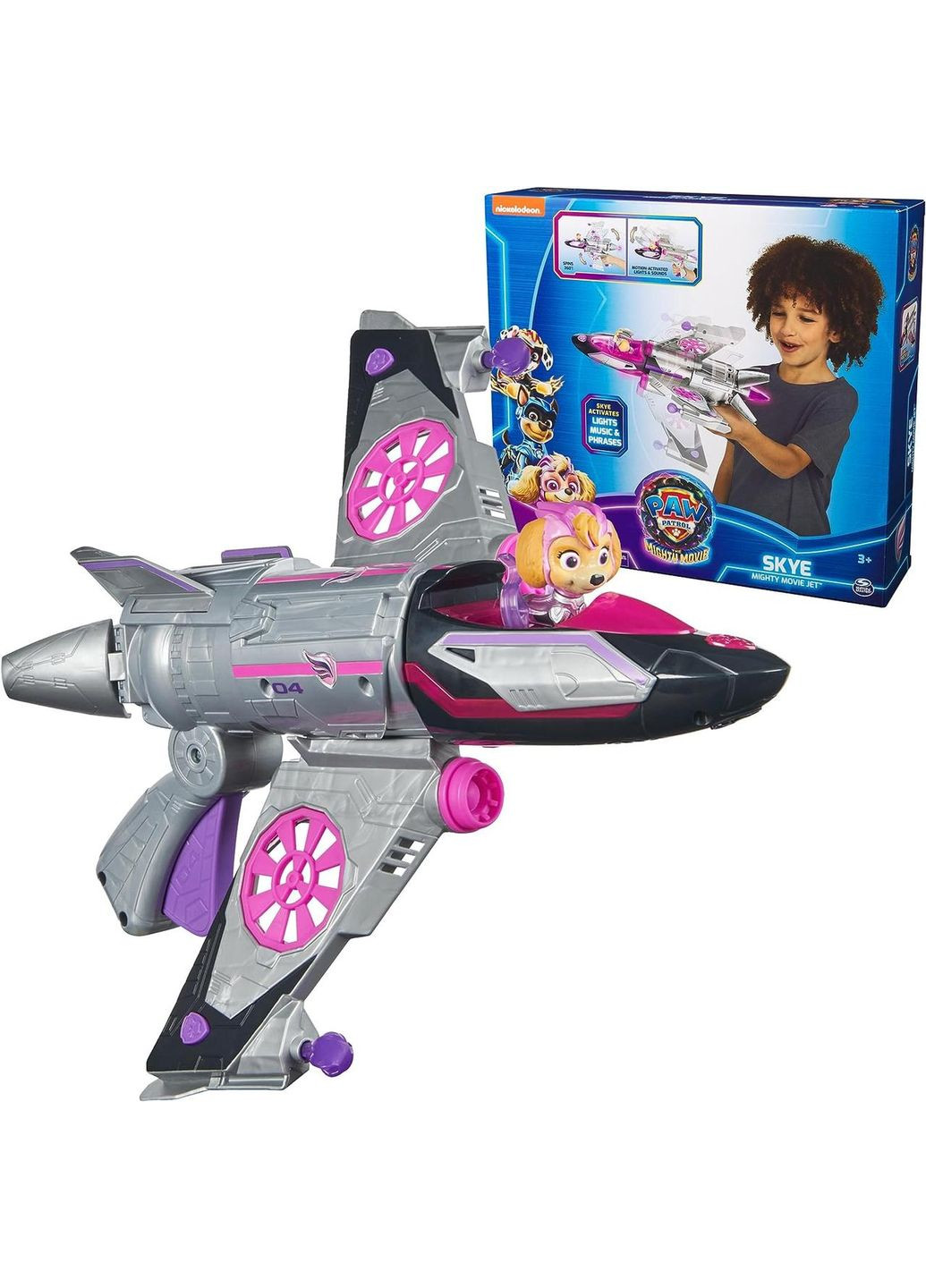 Щенки Патруля Мегакино Большой самолет-трансформер и фигурка Скай Paw Patrol Mighty Movie Rescue Jet with Skye Spin Master (365251630)
