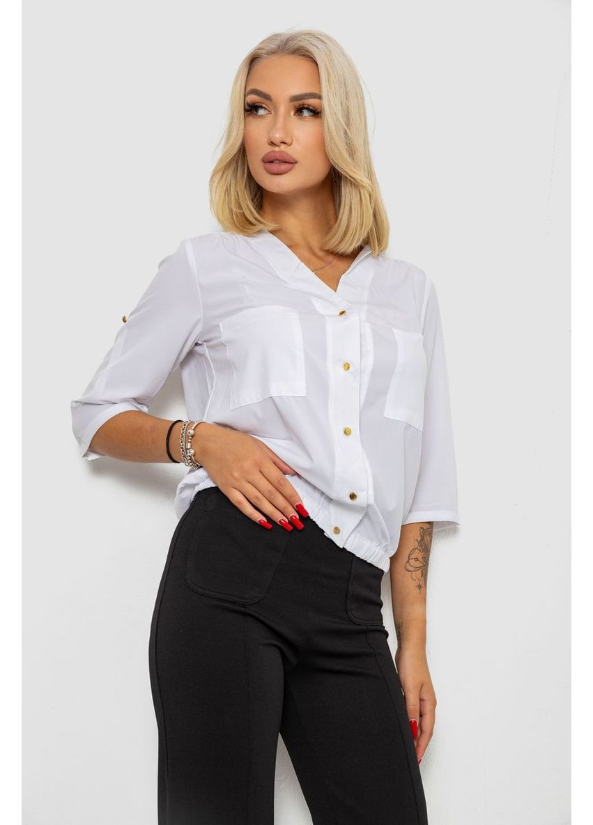 Белая блуза однотонная, 230r91-1 Ager