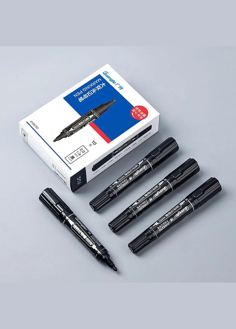 Набір маркерів Guangbo Large Double-Ended Permanent Markers 10pcs set Black Xiaomi (296755200)