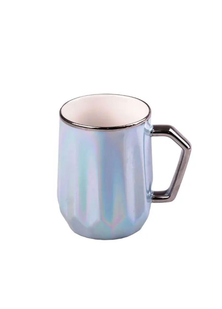 Чашка керамическая Glaze 450мл в зеркальной глазури чашки для кофе Голубой HPCYM0885BL Happy Life (351431833)