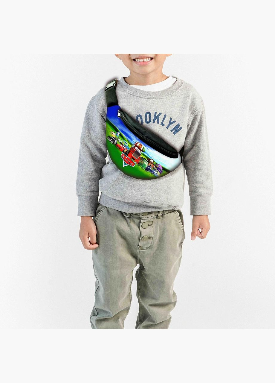 Сумка-бананка дитяча Тачки Блискавка Маквін з принтом, 32х15см, сумка для хлопчика через плече No Brand (306438227)