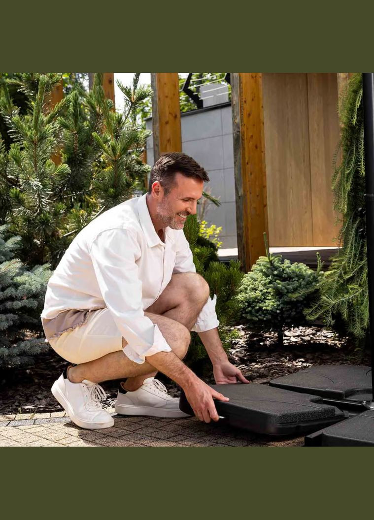 Зонт садовый EMPOLI 300см кремовый+ Основа садового зонта Di Volio (301538492)