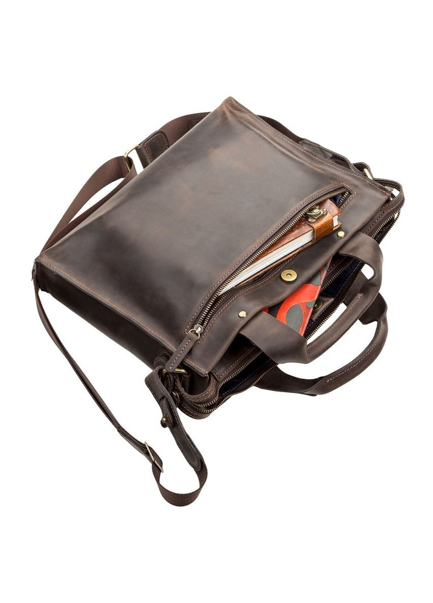 Сумка чоловіча 11115 шкіряна Коричнева Shvigel (331912821)