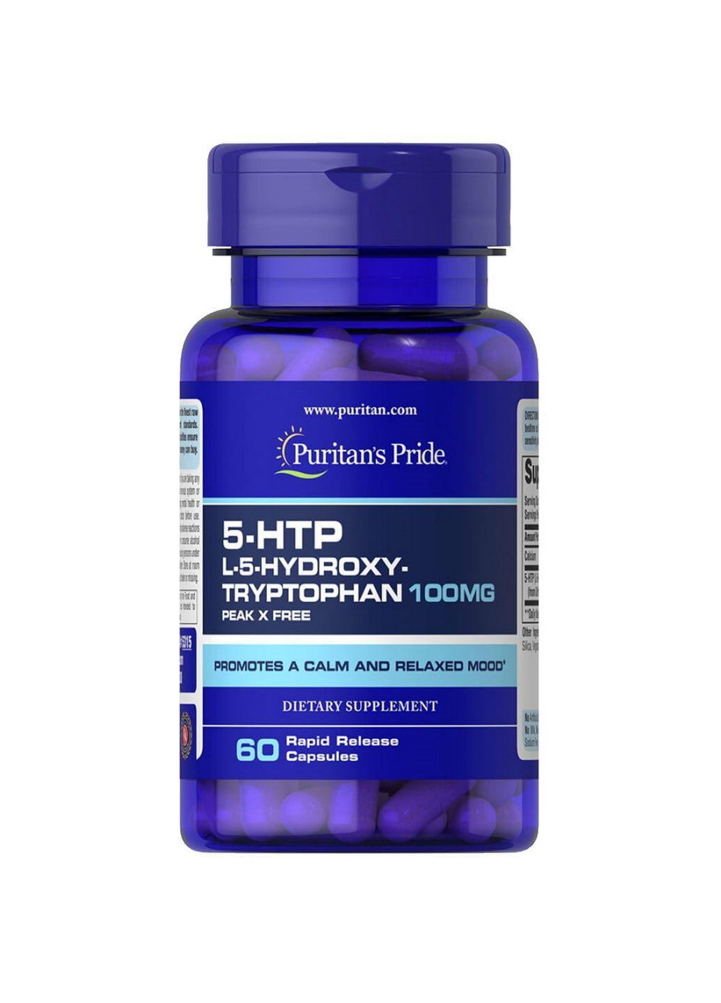 Амінокислота 5-HTP 100 mg, 60 капсул Puritans Pride (293421479)