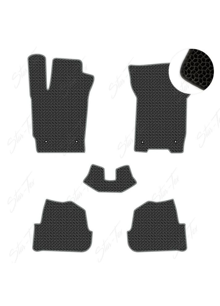 Комплект ковриков в салон на Audi A1 (2010 - 2018) EVA/Капля Черный + Серый Star-Tex (385076851)