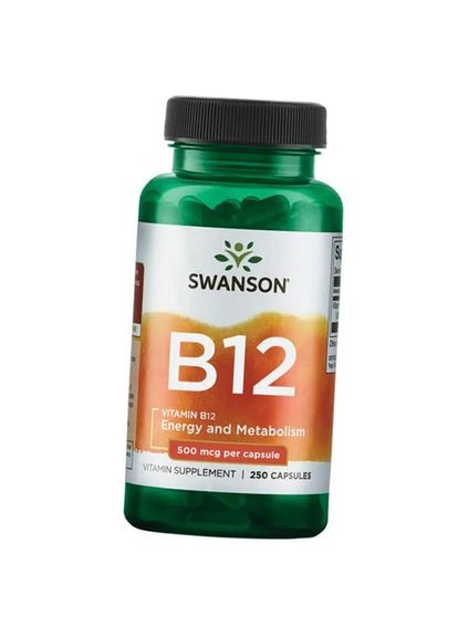 Витамин В12, Цианокобаламин, Vitamin B12 500, 250капс (36280065) Swanson (296687559)