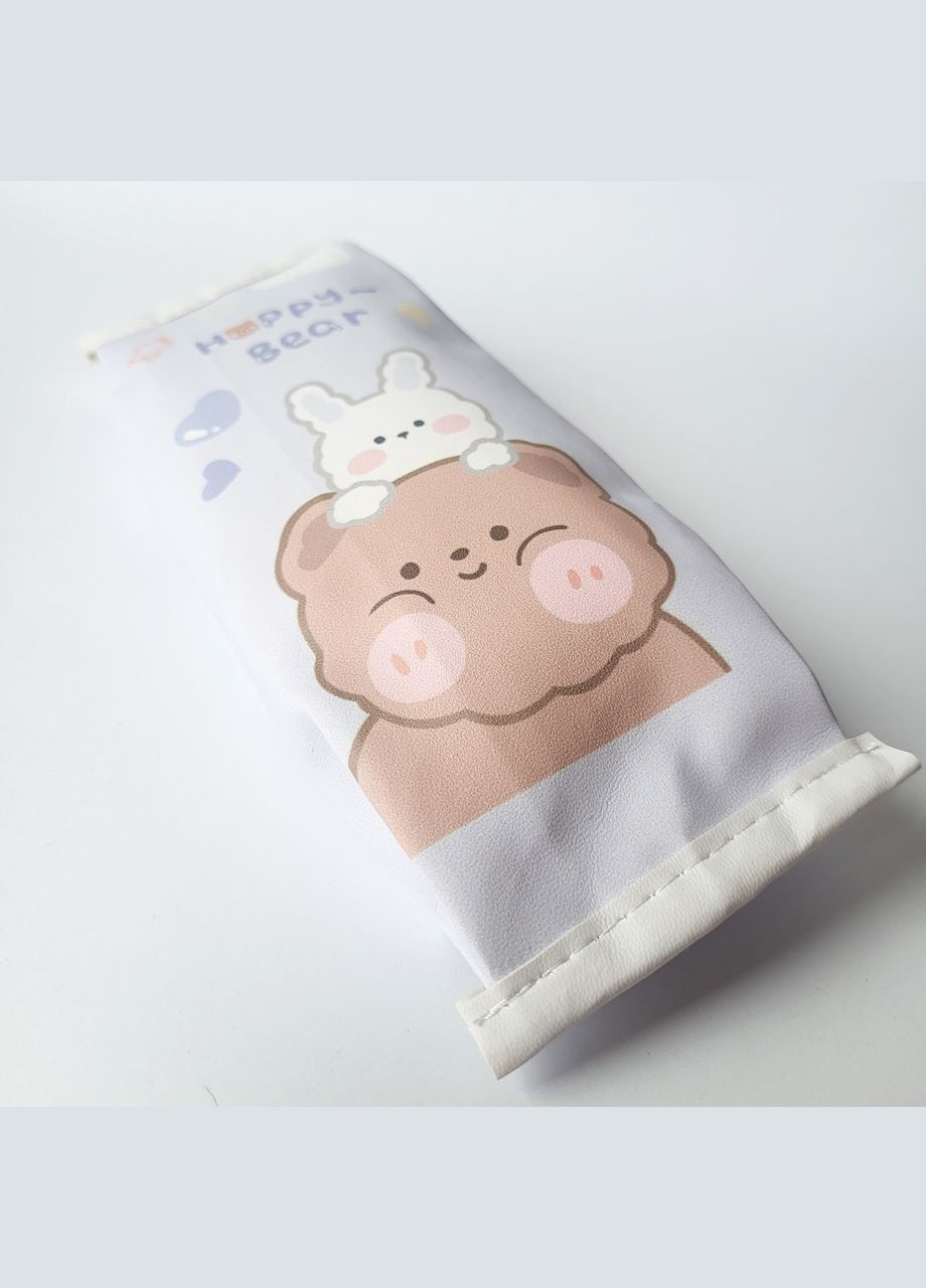 Пенал в форме пакета с мишкой фиолетовый Happy Bear из искусственной кожи No Brand (320916986)