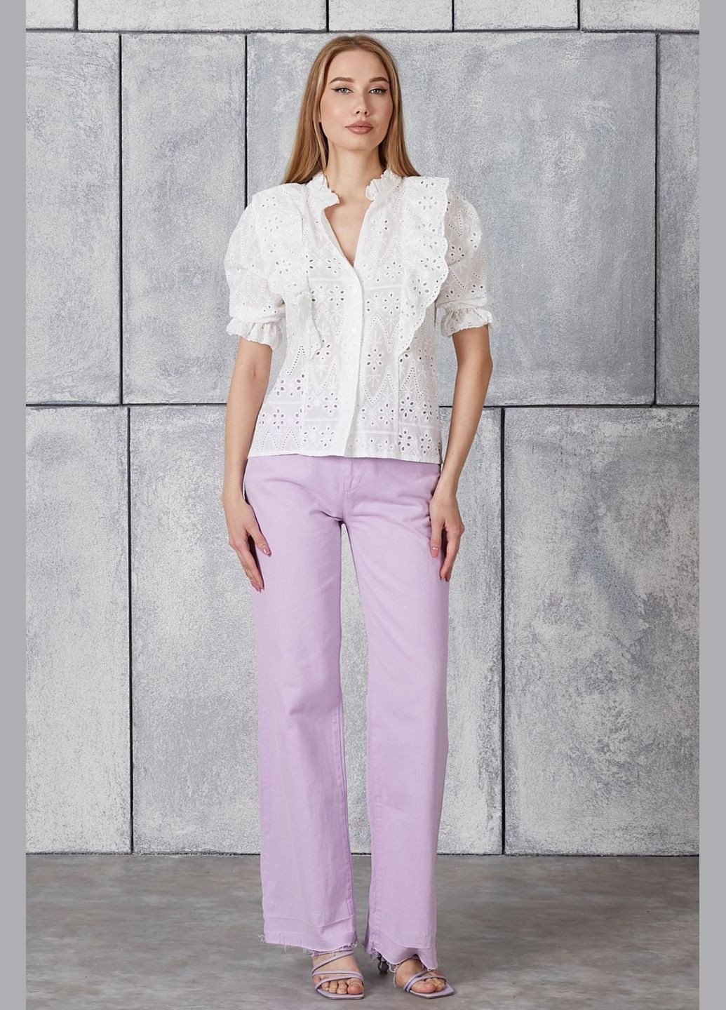 Белая женская хлопковая рубашка вышиванка белая по белому прошва с короткими рукавами. You Best (338193179)