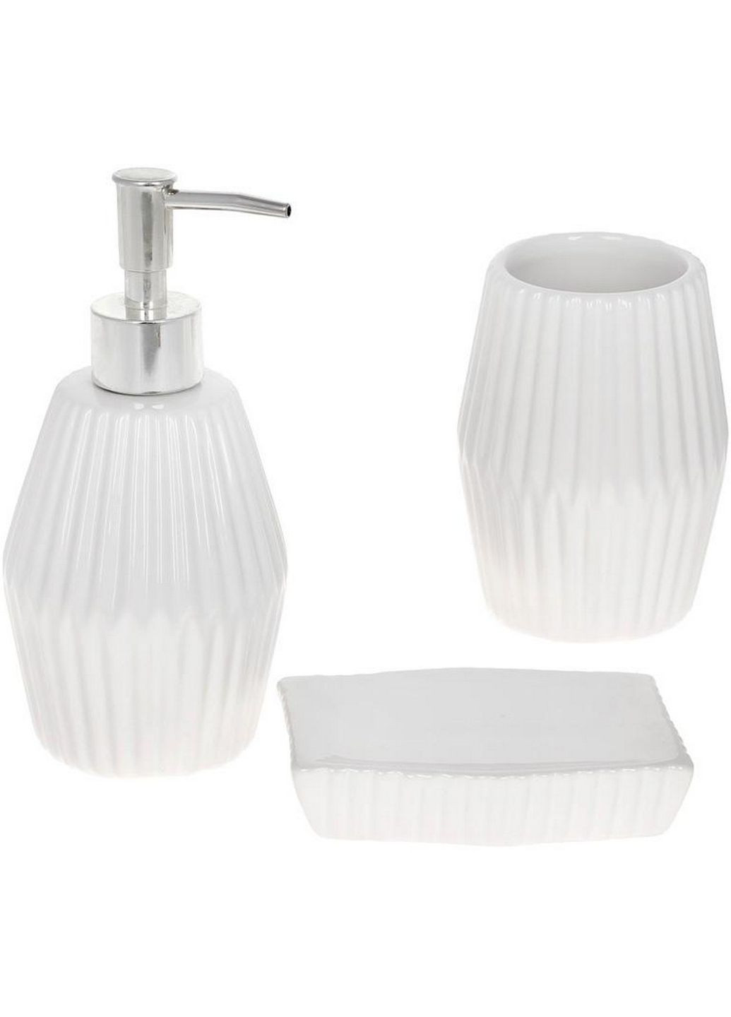 Набор аксессуаров bright для ванной комнаты 3 предмета "белый луч" керамика Bona (282590962)
