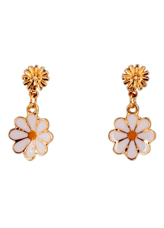 Дитячі сережки "Fashion ромашки" T24626 біло-жовтий Lukky (344447507)