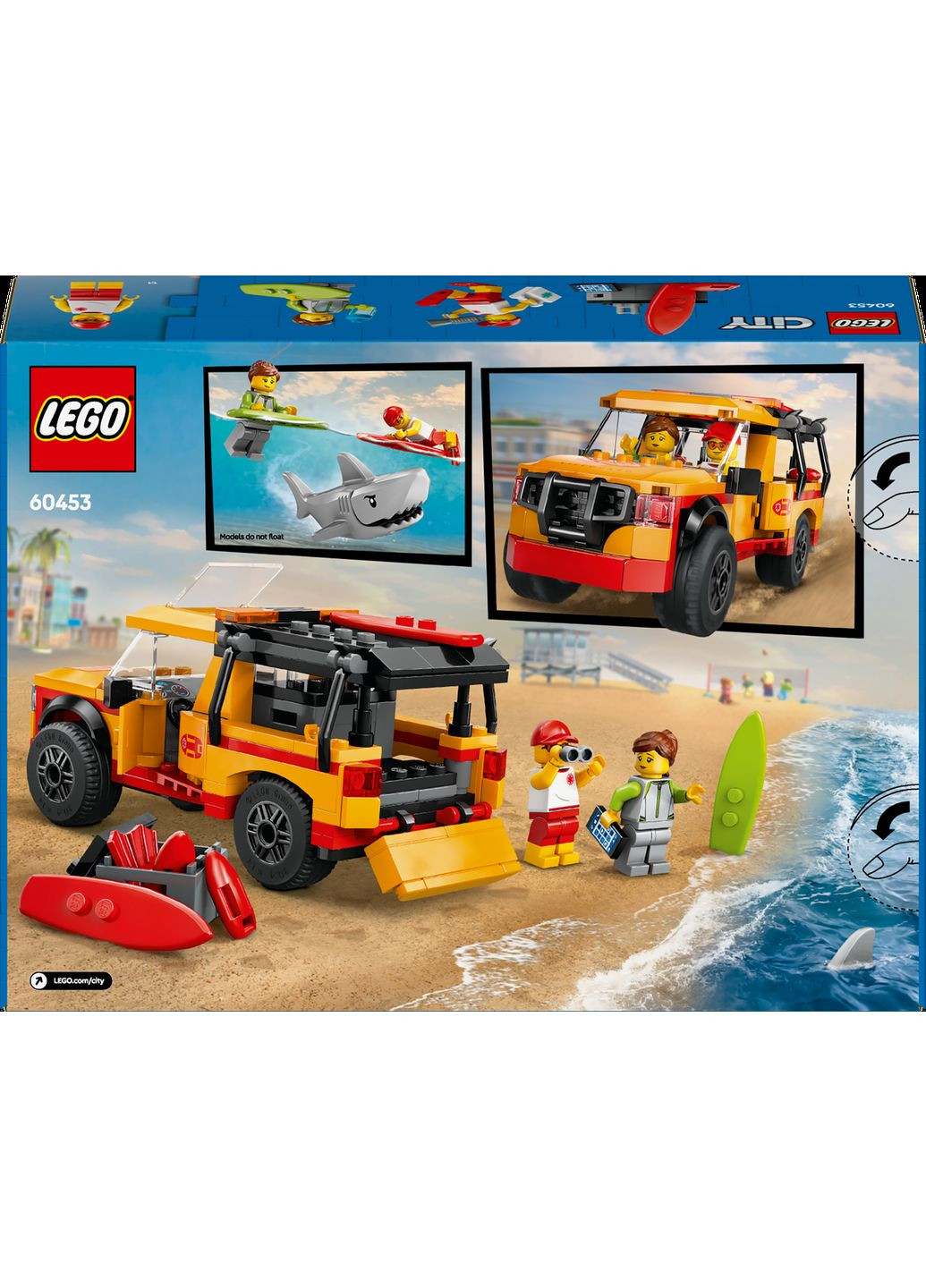 Конструктор Лего Сіті Джип Пікап рятувальників Трак на пляжі City 60453 Lego (372012642)