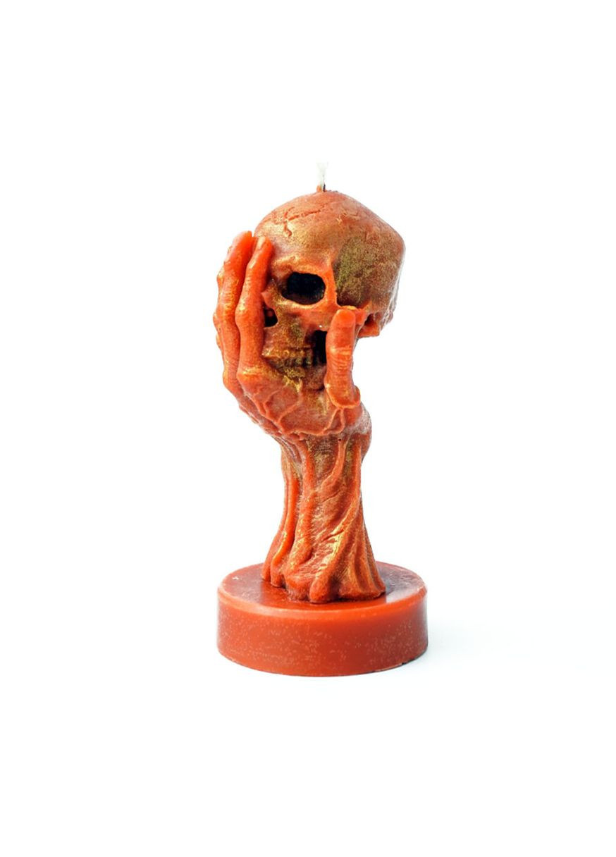 Свеча Череп в руке Оранжевый Україна ТД (365654042)