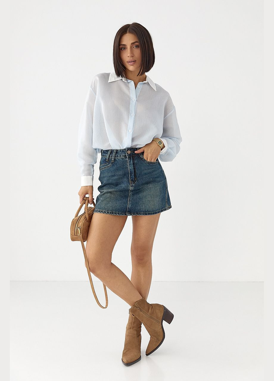 Джинсова міні-спідниця - темно-синій колір Lurex (330988701)