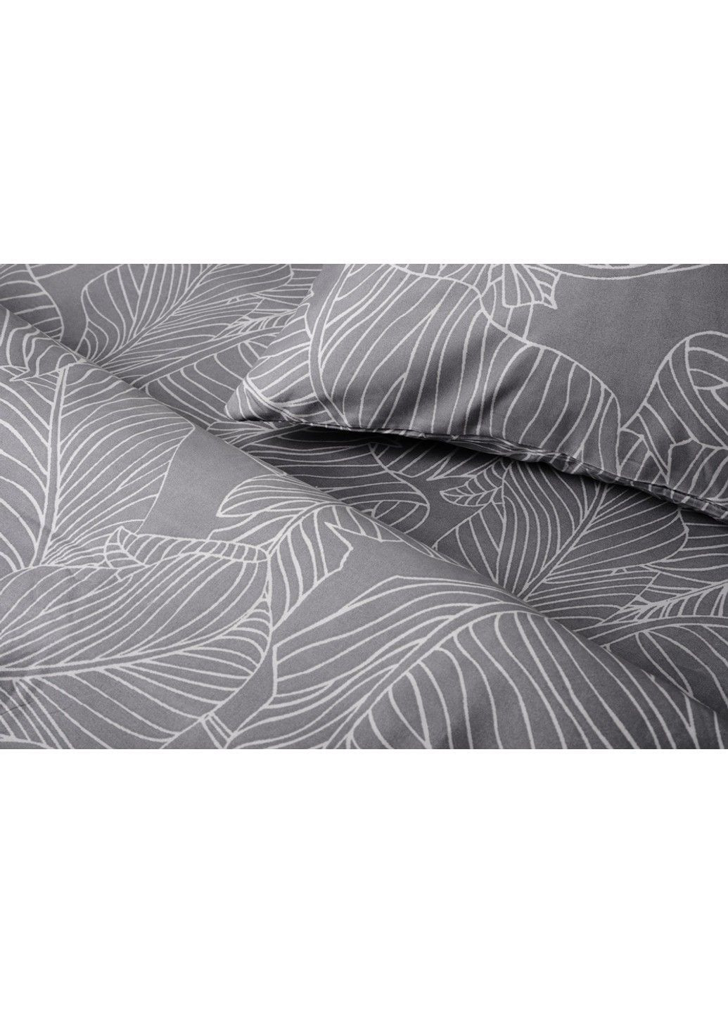 Комплект постільної білизни Євро 200х220 см Leaves Grey Y933-2-1 Soho (373414485)