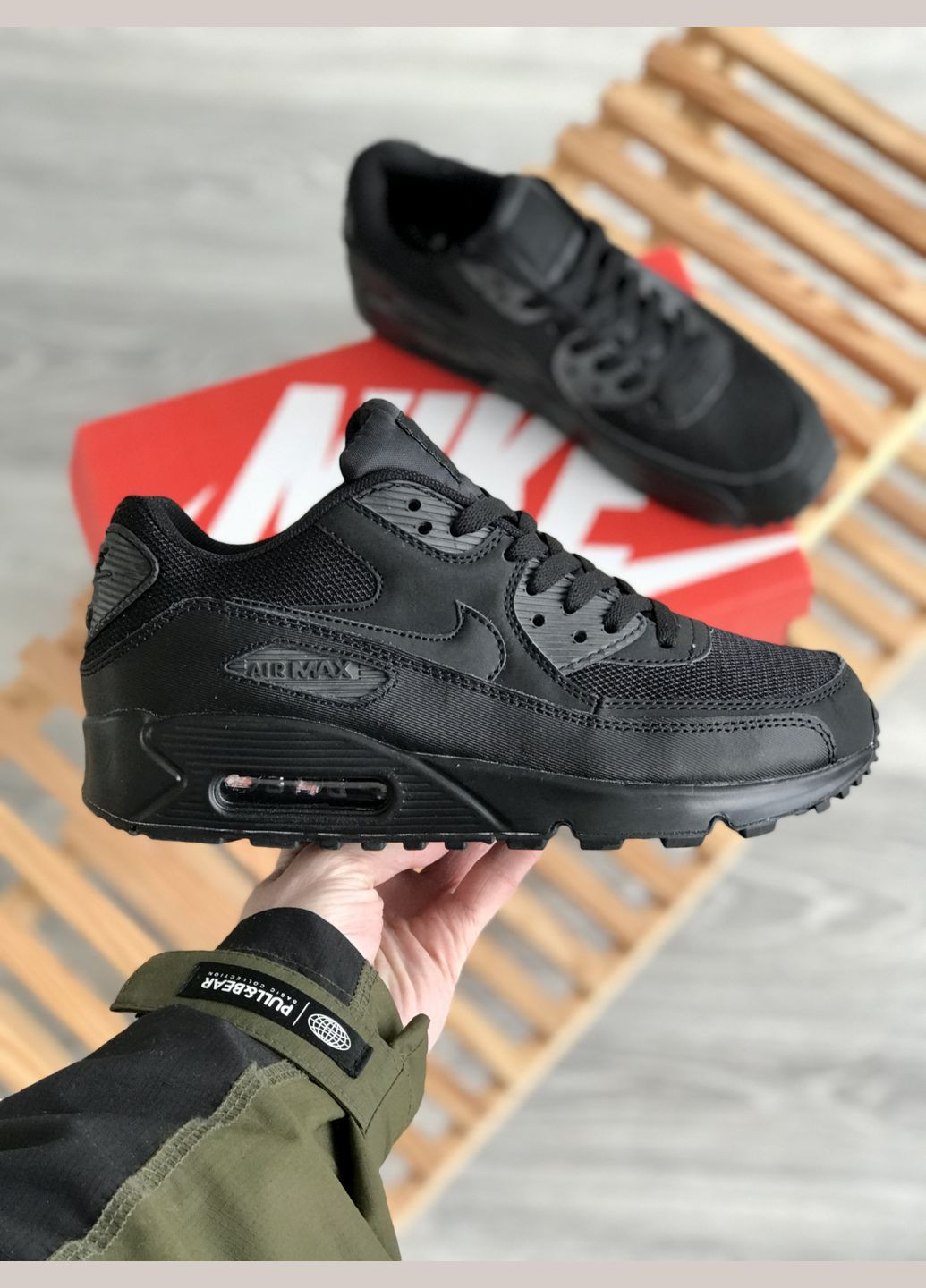 Чорні Осінні кросівки чоловічі і жіночі nike air max 90 black | найк аір макс 90 чорні No Brand