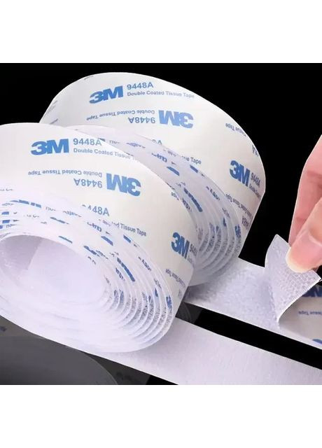 Велкро стрічка клейка універсальна 3M 9448A 20 мм Velcro довжина 50 см White 3М (355467767)