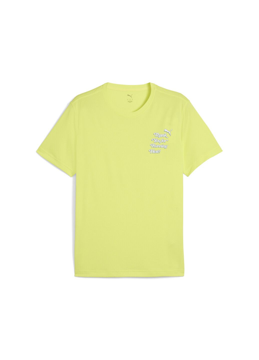 Желтая футболка graphics slogan running tee men Puma