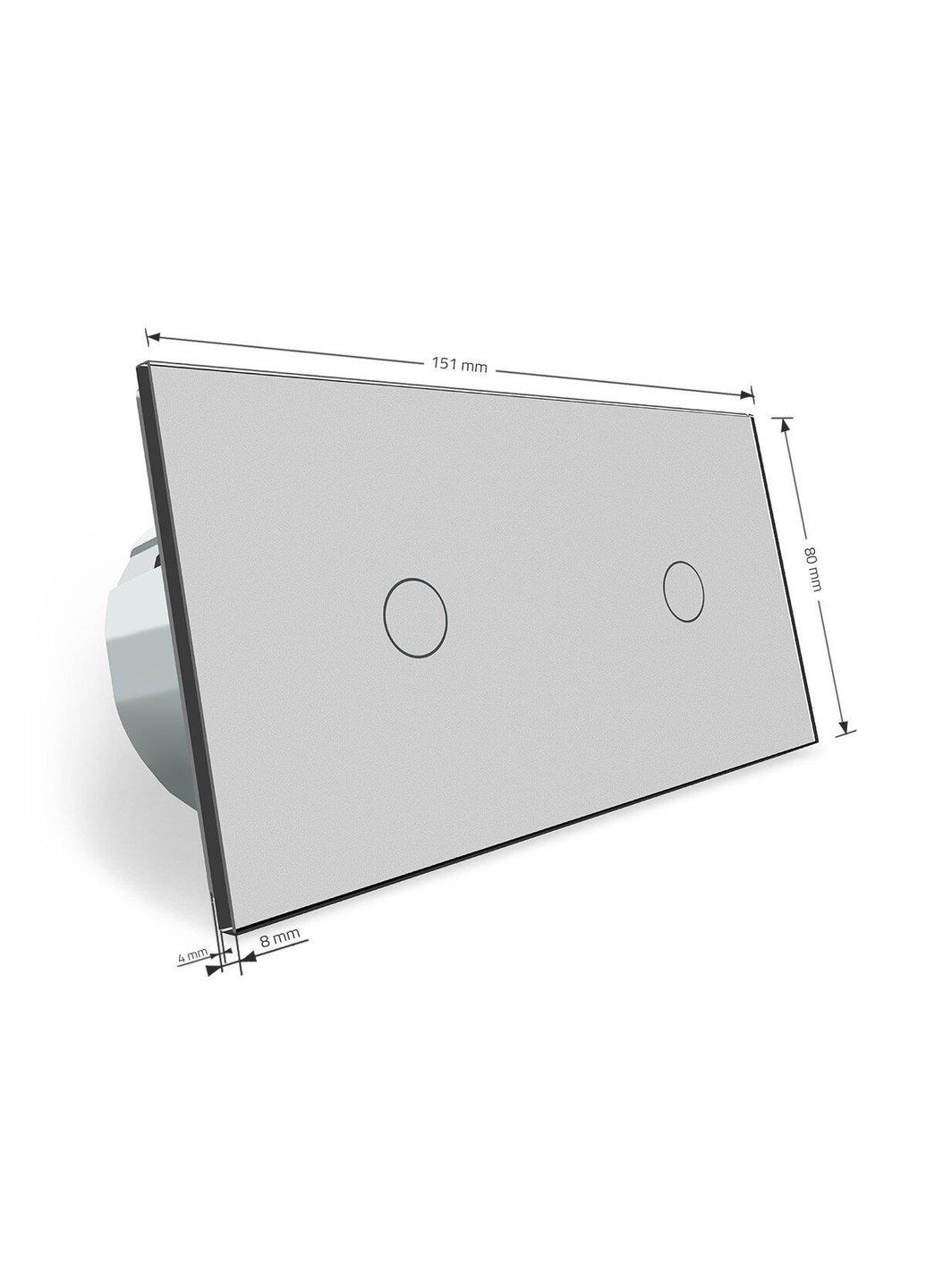 Безконтактний вимикач 2 сенсора (1-1) сірий скло (VL-C701/C701-PRO-15) Livolo (370984956)