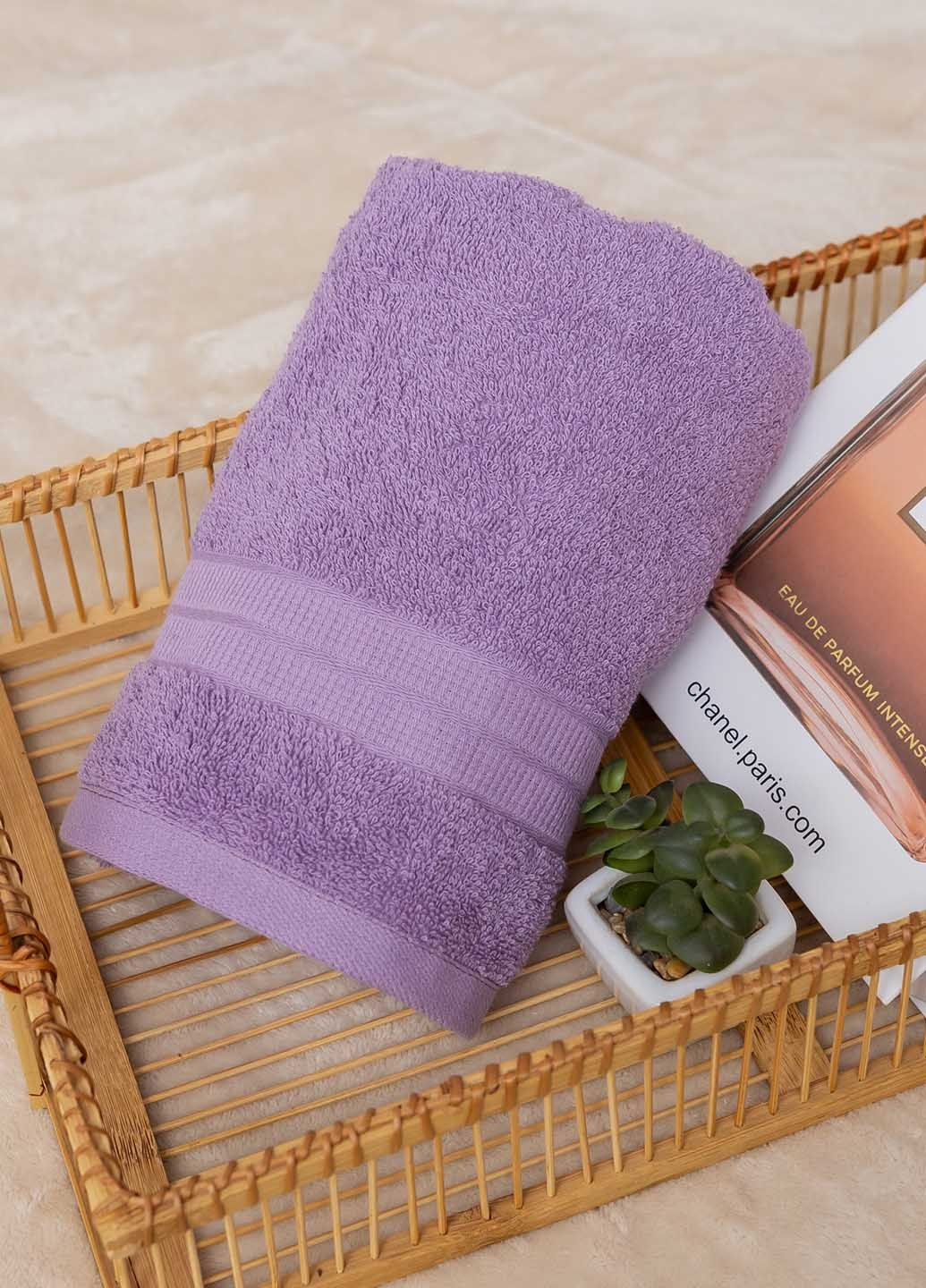 Рушник лицьовий махровий 90х50 см Homedec однотонний бузковий