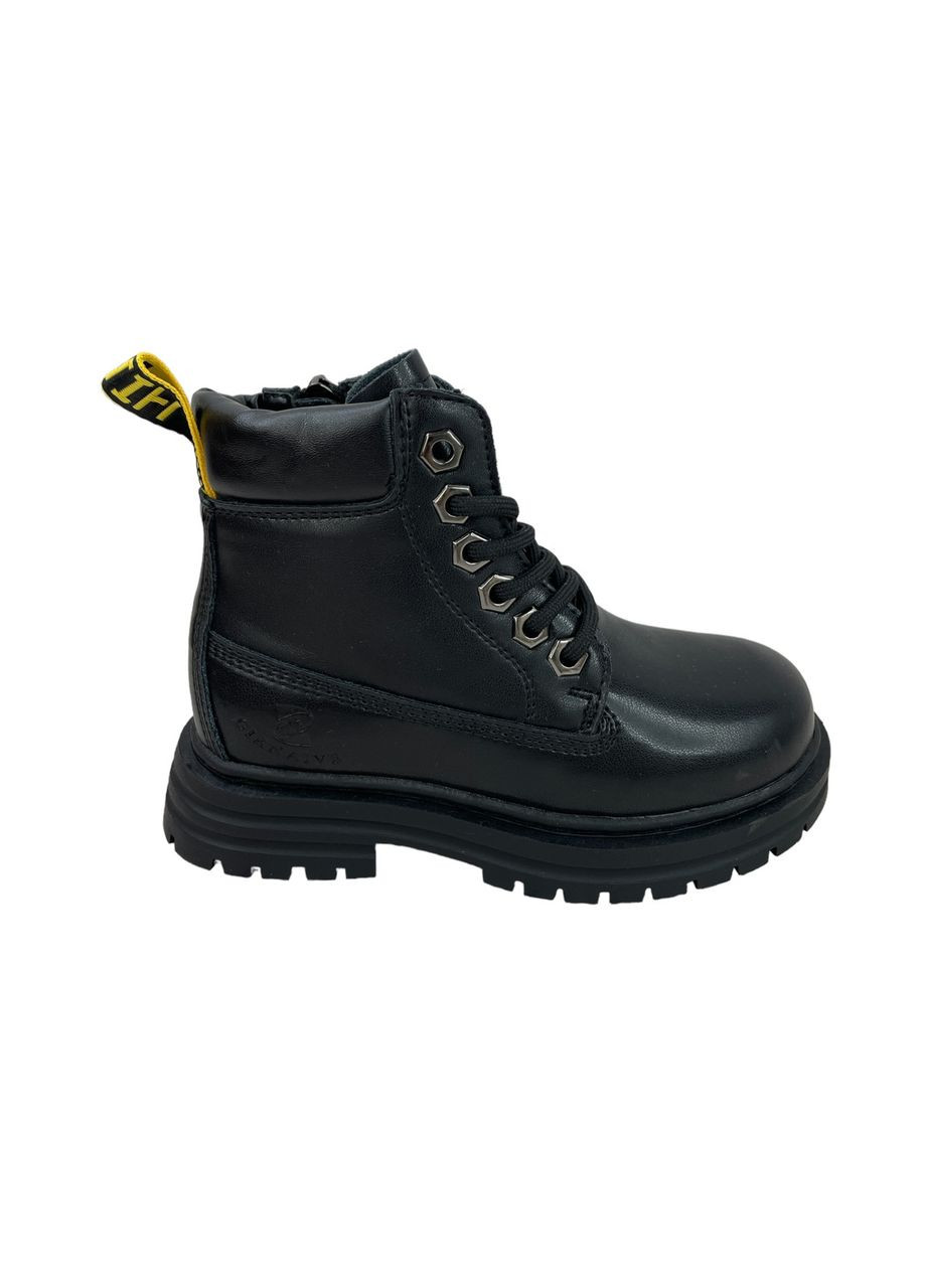 Черные осенние детские зимние ботинки для девочки черные (b11) Girnaive