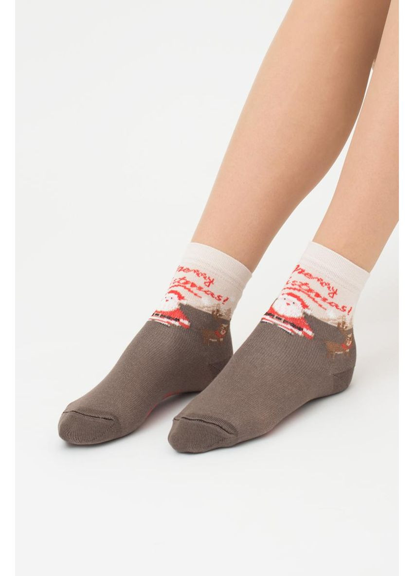 Коричневые детские носки Giulia новогодние (370626917)