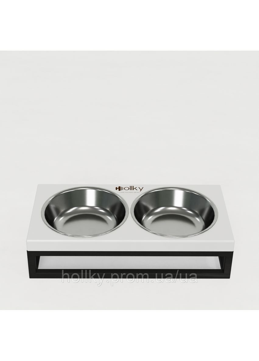 Миски на подставке для маленьких собак и кошек Base XS (2×0,25 л) BXS-28145-BLWH Hollky (365652701)