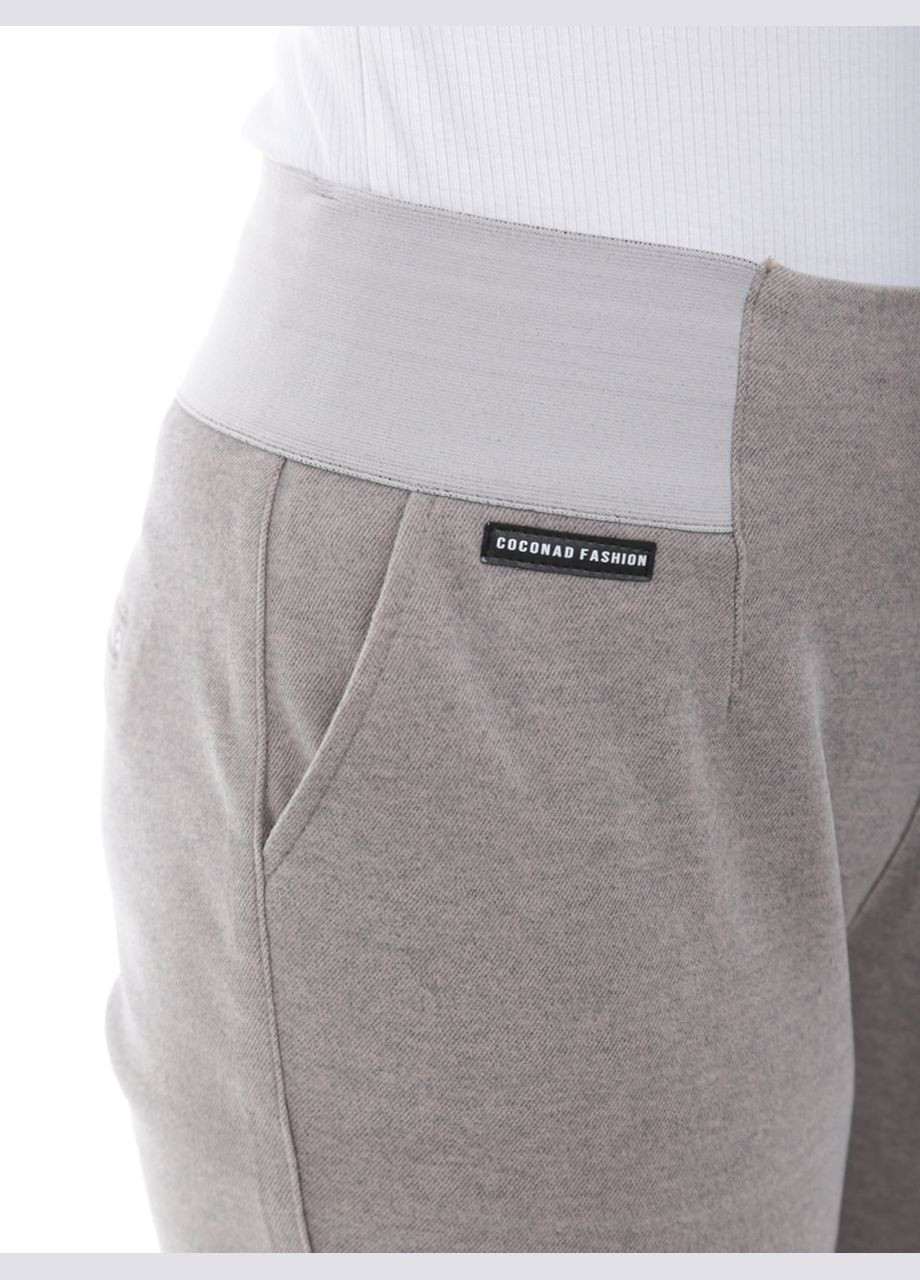 Штани жіночі бежеві теплі з гумкою великий розмір Estensivo MOM (305850839)