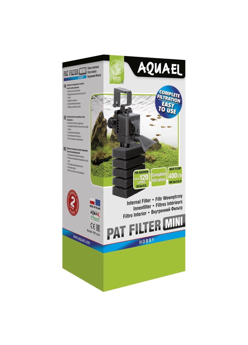 Внутренний фильтр Pat Mini для аквариума до 120 л (5905546061339) Aquael (279572580)
