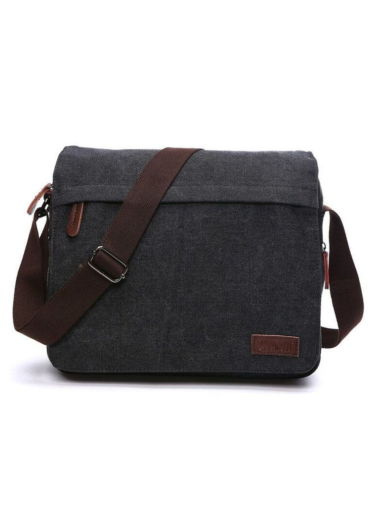 Сумка через плечо текстильная с карманами для ноутбука Vintage черная (sku_20088) No Brand (328922806)