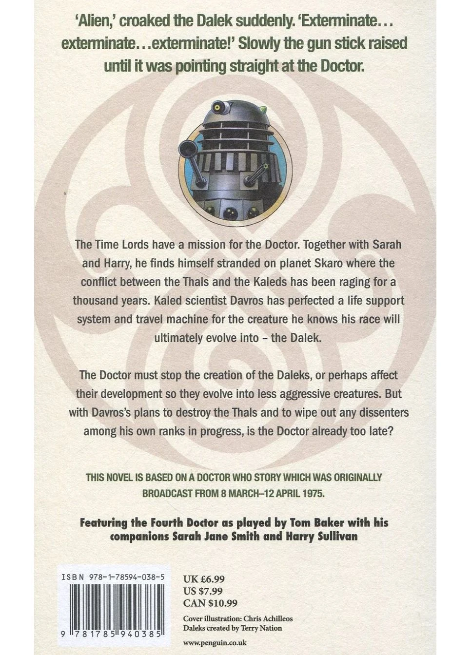 Doctor Who and the Genesis of the Daleks BBC Books (370115397)