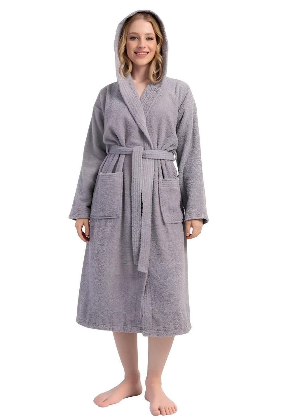 Халат женский махровый с капюшоном Leyla (362373297)