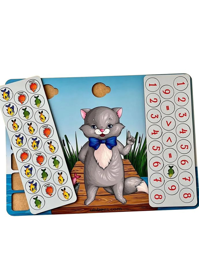 Настільна гра "Вчений котик" (ПСД237) PSD237 математика, більше-менше Ubumblebees (306436169)