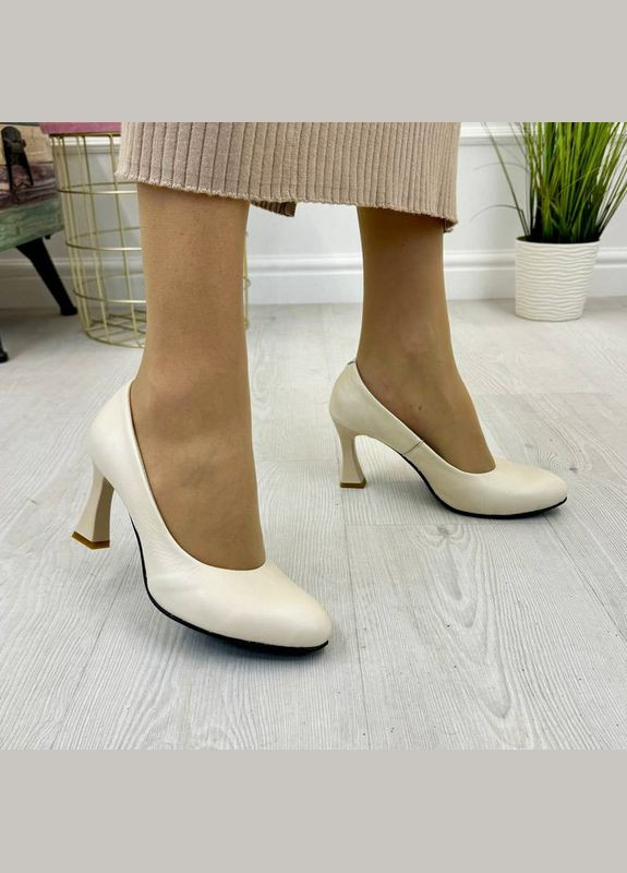 Vasha para Туфли женские кожаные классические на шпильке,. 39 размер бежевый з, украина — демисезон (303931594)