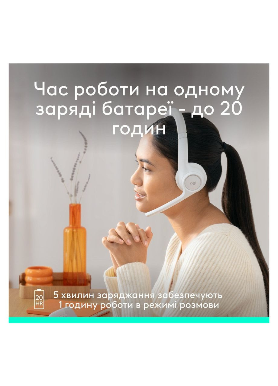 Гарнітура ігрова бездротова Zone 300 Wireless Headset BT біла Logitech (360406642)