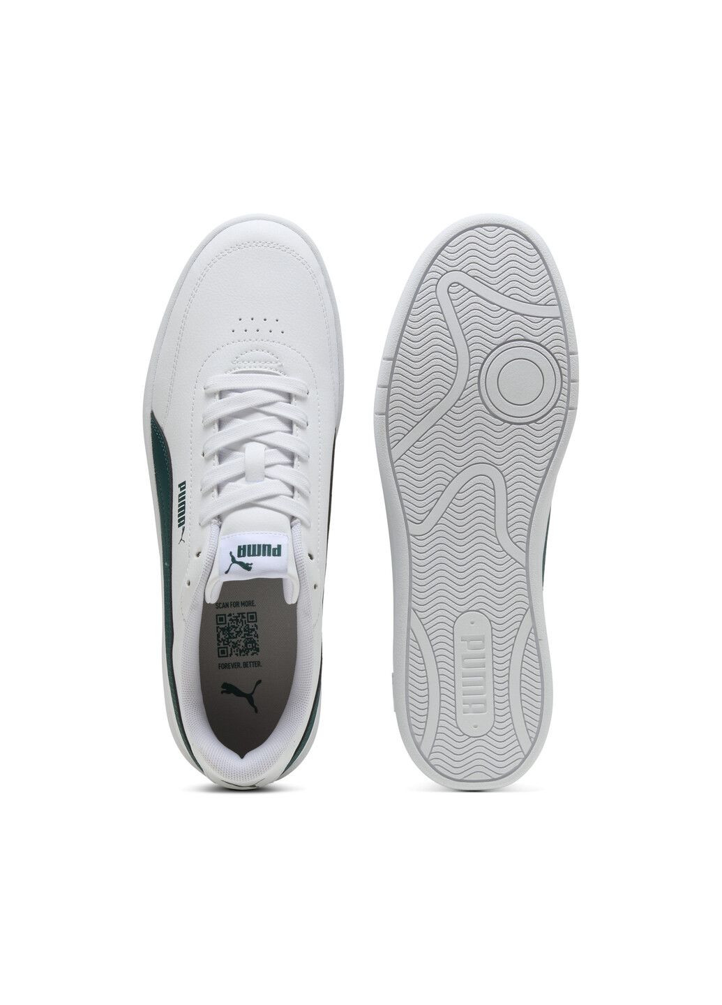 Белые всесезонные кеды court classic clean sneakers unisex Puma