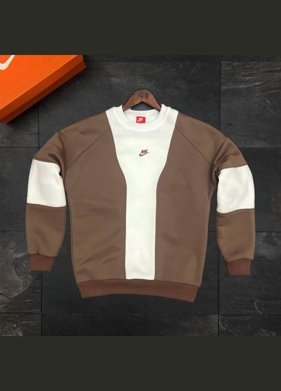 Стильный мужской свитшот Nike на флисе черно-белый No Brand (322223649)