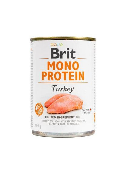 Вологий корм Brit Mono Protein Turkey для собак, з індичкою, 400 г (*) Brit Care (322591780)