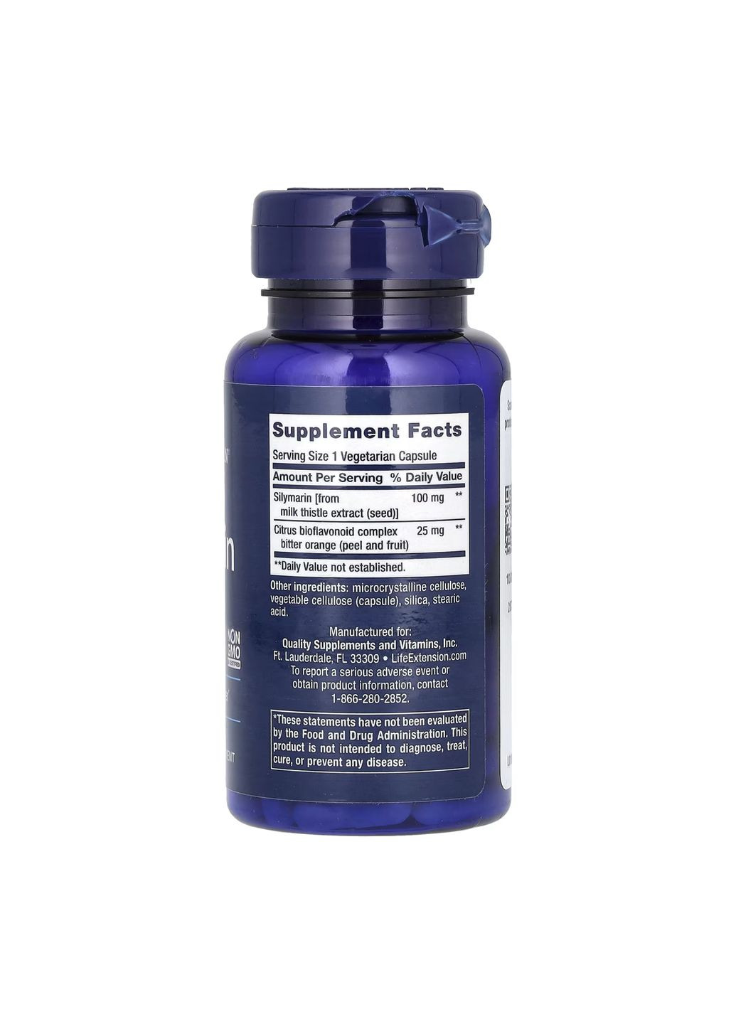 Силимарин 100 мг капсулы вегетарианские для здоровья печени 90 шт Life Extension (367957559)