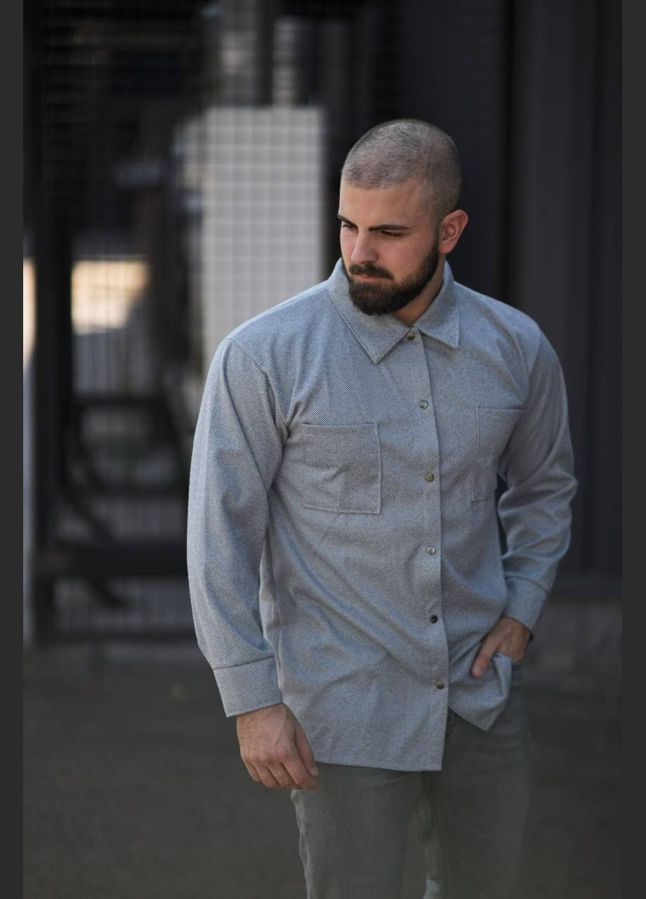 Серая классическая, повседневный, праздничный, вечерний рубашка Stylish Touch