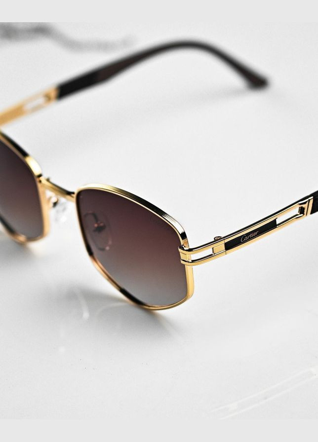 Чоловічі літні сонцезахисні окуляри золотисті No Brand (341084727)