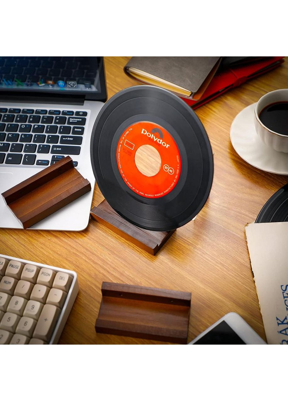 Дерев'яна полиця для зберігання вінілових пластинок No Brand (366303600)