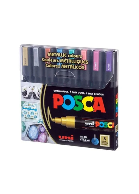 Набір маркерів набір POSCA Metallic Color, 1,8-2,5 мм, 8 шт (PC-5M METALLIC COLOR 8C) UNI (399113928)