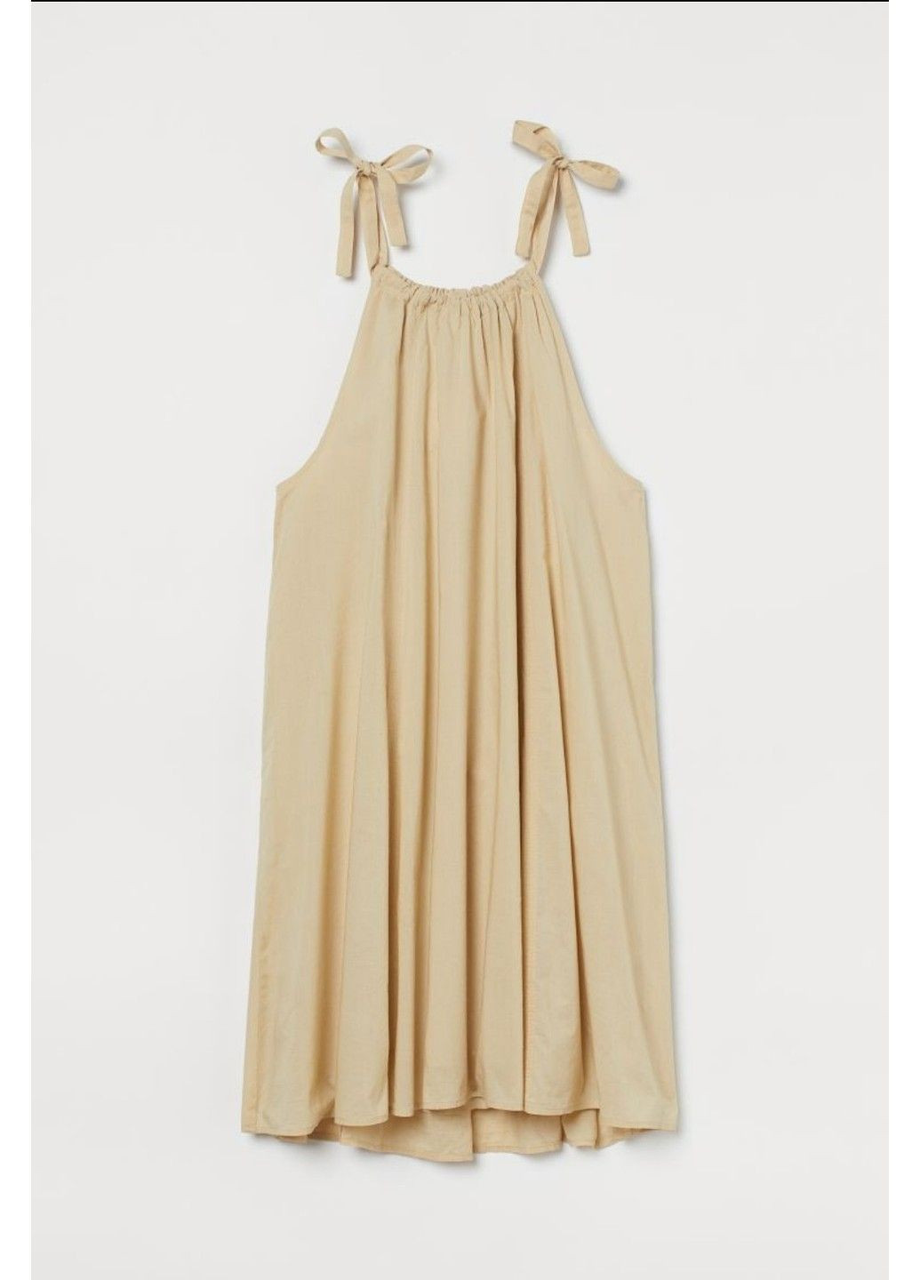 Світло-бежева повсякденний жіноча сукня на бретелях н&м (57088) м світло-бежева H&M