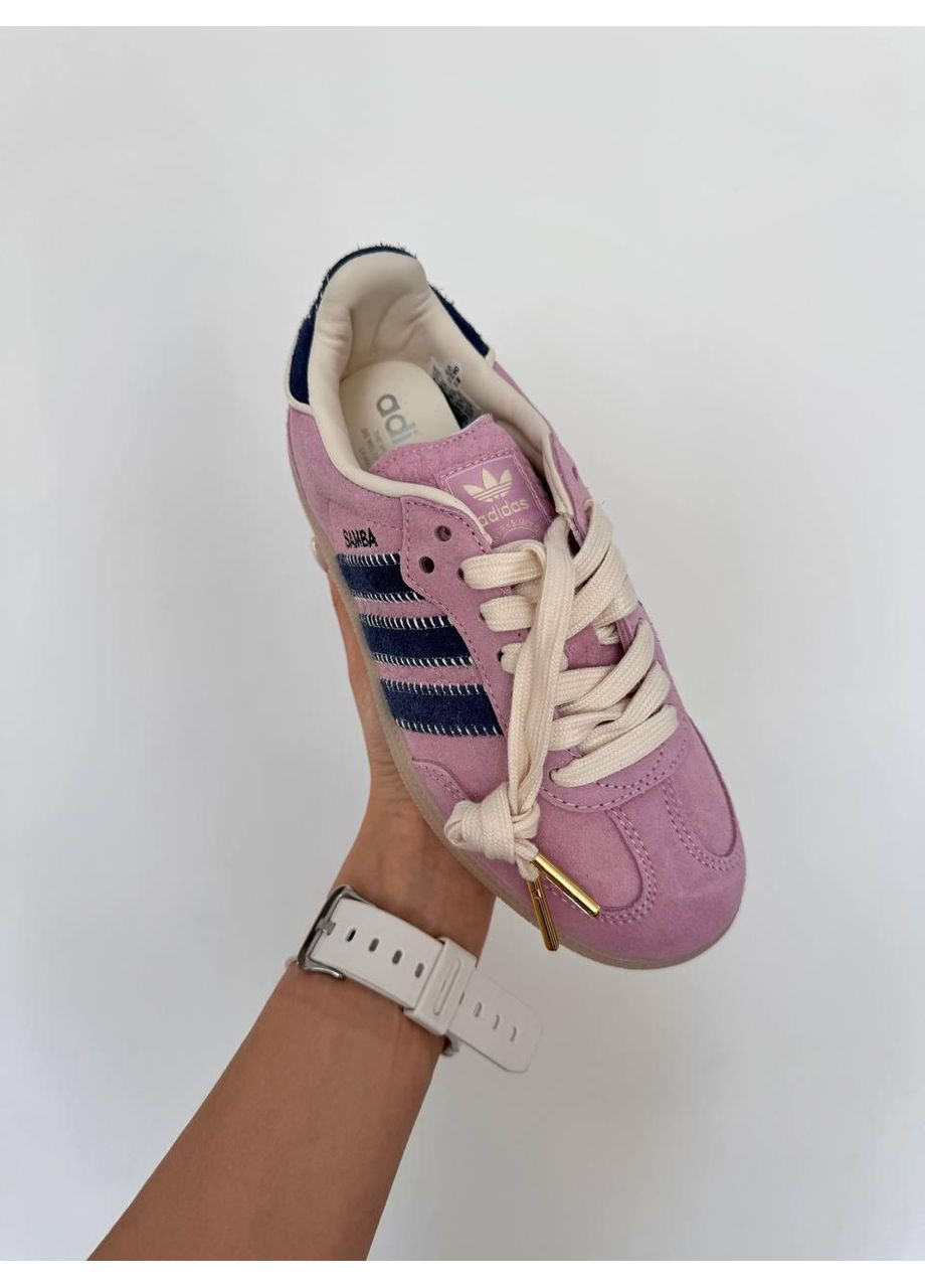КРОСІВКИ ЖІНОЧІ ADIDAS SAMBA NOTITLE PINK / NAVY АДІДАС САМБА No Brand рожеві демісезони (367178064)